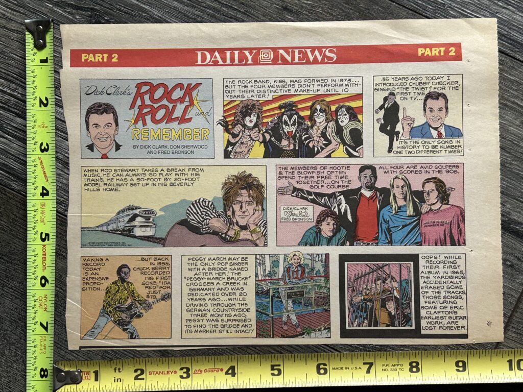 KISS Comic Strip Clipping Dick Clark's Rock Roll & Remember 1994 Vintage Kiss