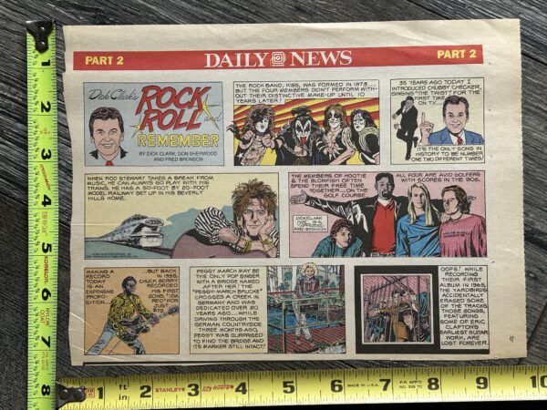 KISS Comic Strip Clipping Dick Clark's Rock Roll & Remember 1994 Vintage Kiss