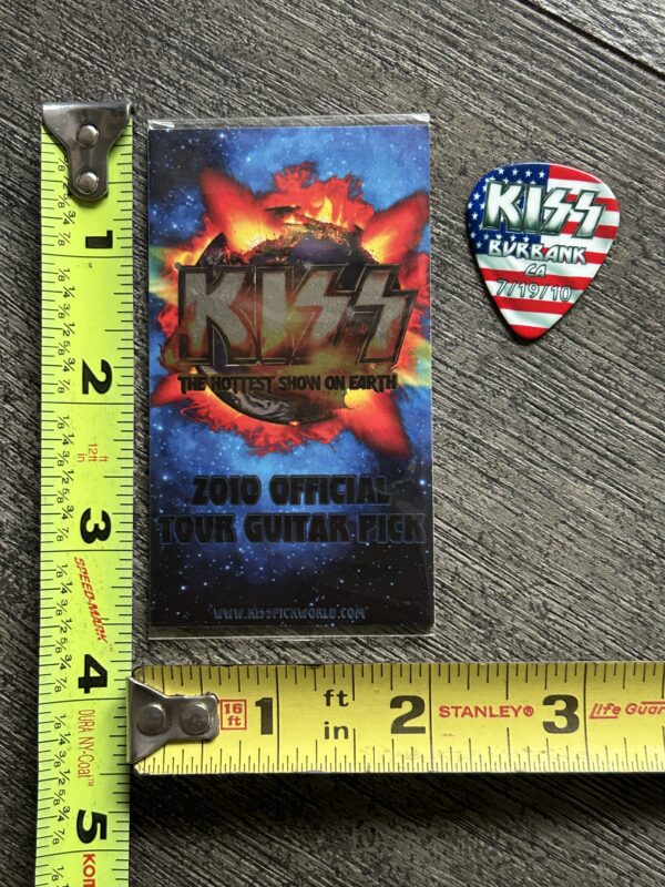 KISS Guitar Pick Hottest Show On Earth Tour Burbank CA July 19 2010 Vintage Kiss