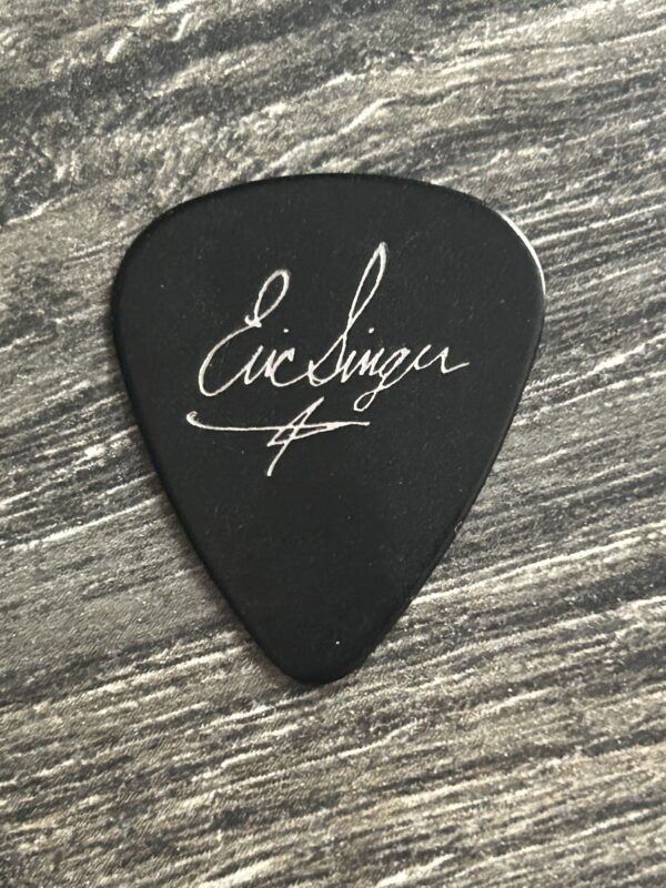 KISS Guitar Pick ERIC SINGER Rock The Nation Concert Tour 2004 Black Silver