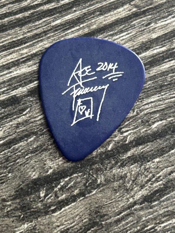 KISS Guitar Pick ACE FREHLEY Space Invader Tour 2014 Tour Blue Vintage Kiss