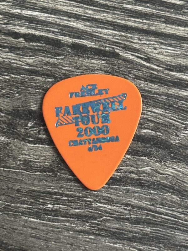 KISS Guitar Pick Farewell Tour ACE FREHLEY Chattanooga Apr24 Orange Vintage Kiss
