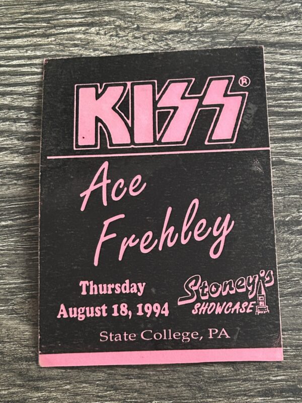 KISS Laminate Pass ACE FREHLEY Tour Stoney's State College PA 1994 Vintage Kiss