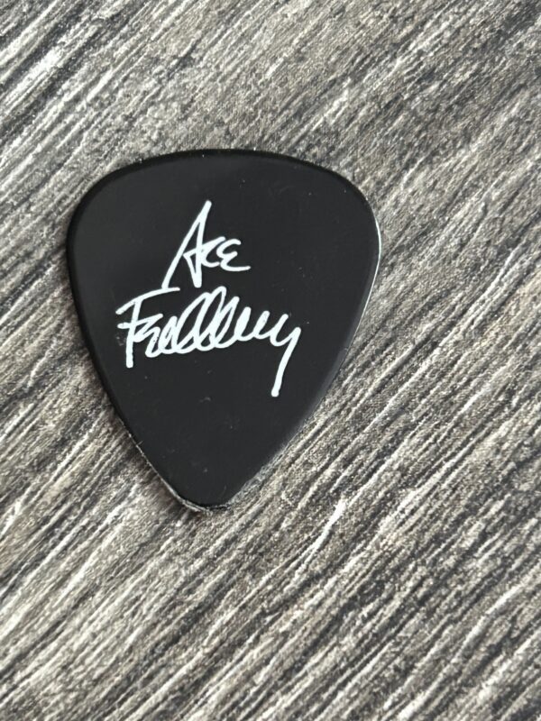 Kiss Guitar Pick ACE FREHLEY Trouble Walkin Concert Tour Black 1 Sided Vintage