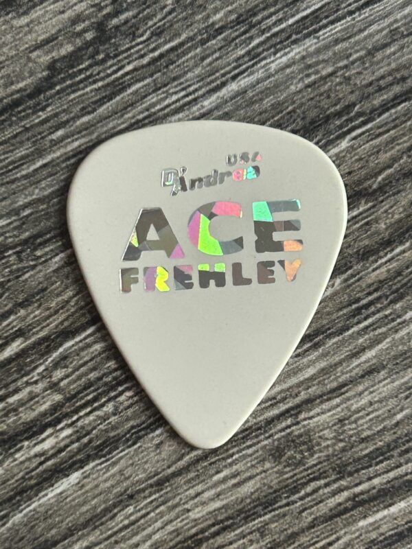 Kiss Guitar Pick ACE FREHLEY D'Andrea Bad Boys Tour White Silver Prism Vintage