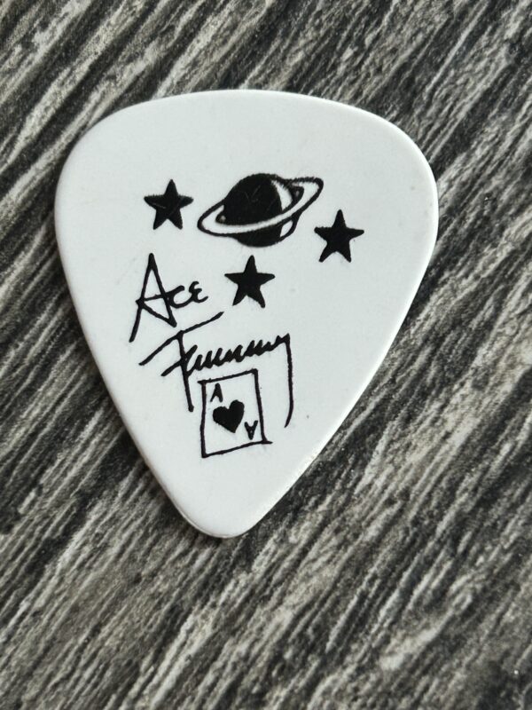 Kiss Guitar Pick ACE FREHLEY Rocket Ride Tour 2008 Planet Stars White 1 Sided