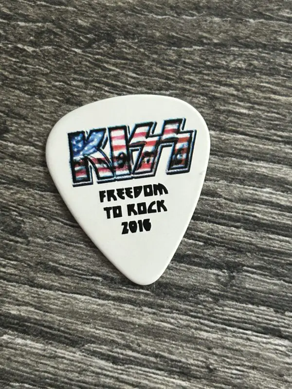KISS Guitar Pick PAUL STANLEY White Purple Freedom To Rock Tour Vintage Kiss