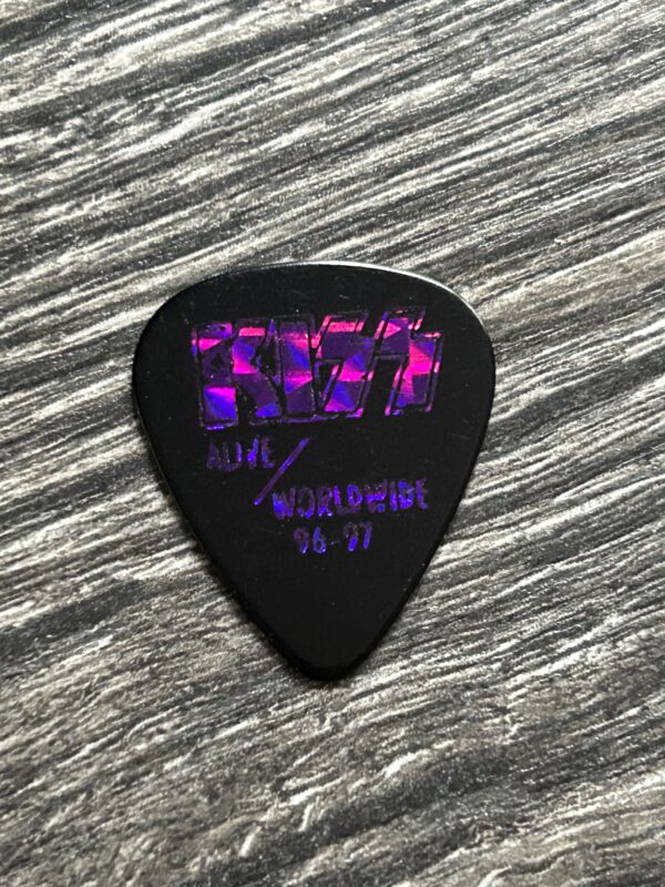 KISS Guitar Pick PAUL STANLEY Alive Worldwide Reunion Black Purple Vintage Kiss