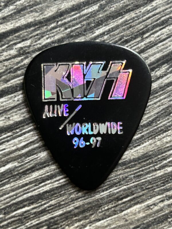 KISS Guitar Pick PAUL STANLEY Alive Worldwide Reunion Black Silver C Vintage