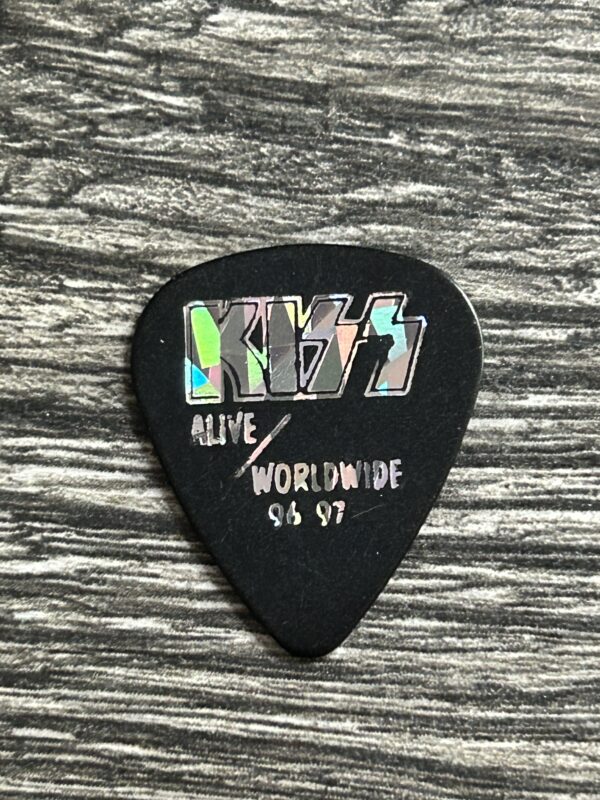 KISS Guitar Pick PAUL STANLEY Alive Worldwide Reunion Black Silver D Vintage