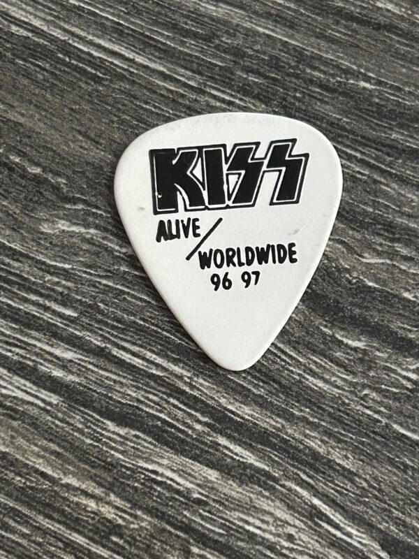 KISS Guitar Pick GENE SIMMONS Alive Worldwide Reunion Black White Black w/o Dash