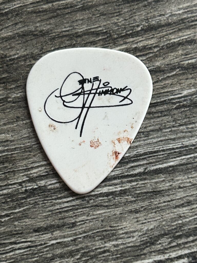KISS Guitar Pick GENE SIMMONS Stage Played BLOOD Hottest Show On Earth Tour
