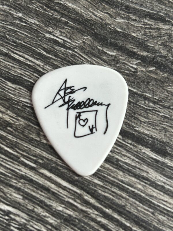 KISS Guitar Pick ACE FREHLEY Farewell White Black Straight Position Signature