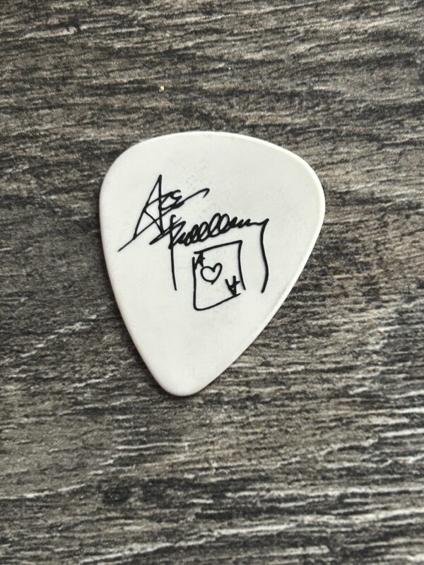 KISS Guitar Pick ACE FREHLEY Farewell White Black Angled Position Signature