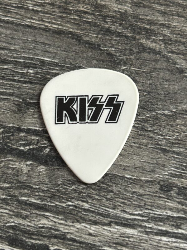 KISS Guitar Pick ACE FREHLEY Farewell White Black Angled Position Signature