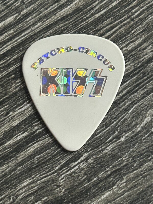 KISS Guitar Pick ACE FREHLEY Psycho Circus Tour Circle Prism White Vintage Kiss