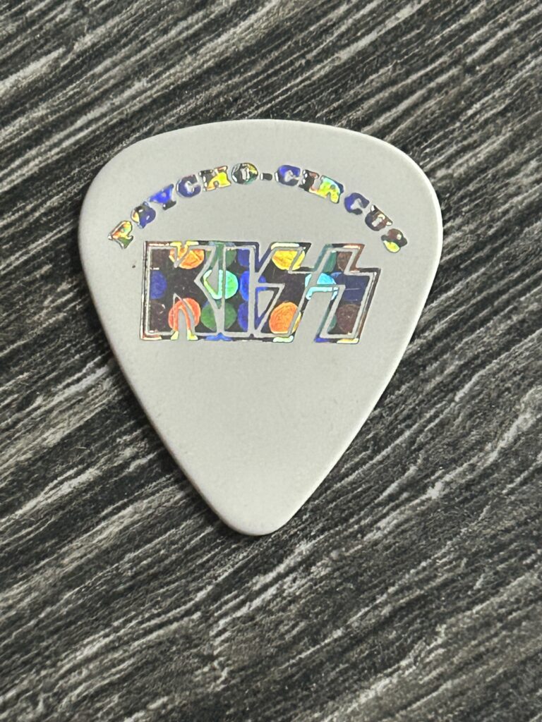 KISS Guitar Pick ACE FREHLEY Psycho Circus Tour Circle Prism White Vintage Kiss