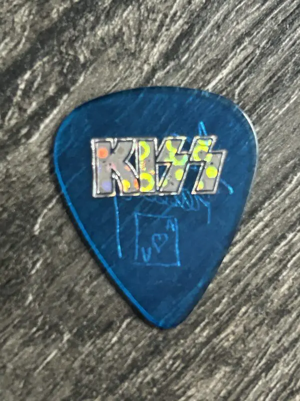 KISS Guitar Pick ACE FREHLEY Farewell Circle Prism Translucent Blue Vintage Kiss