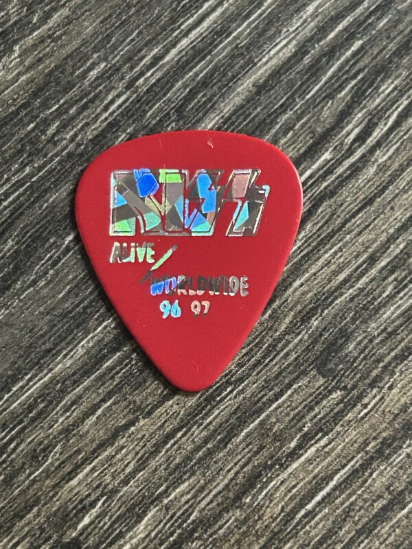 KISS Guitar Pick ACE FREHLEY Alive Worldwide Reunion Red Silver Vintage Kiss