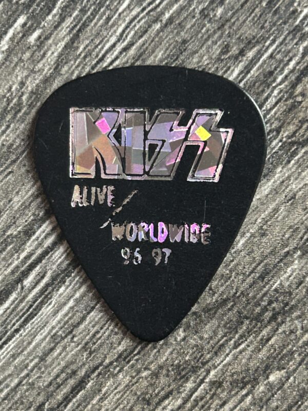 KISS Guitar Pick ACE FREHLEY Alive Worldwide Reunion Black Silver NoDash Vintage