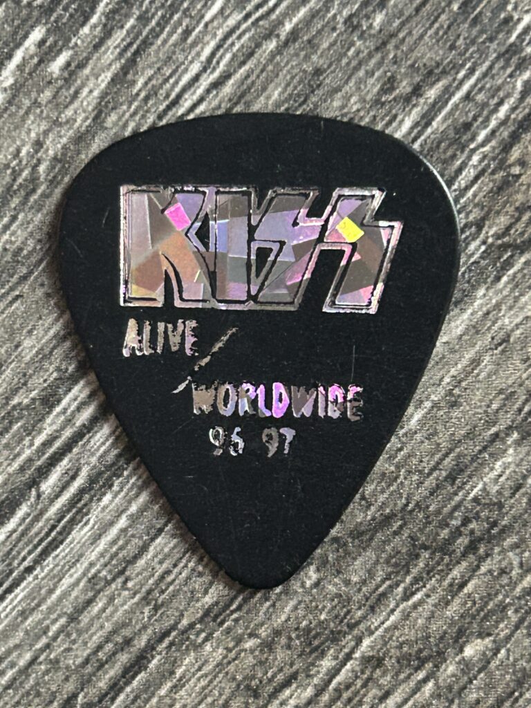 KISS Guitar Pick ACE FREHLEY Alive Worldwide Reunion Black Silver NoDash Vintage