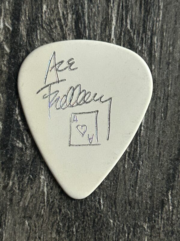 KISS Guitar Pick ACE FREHLEY Alive Worldwide Reunion White Silver w/Dash Vintage