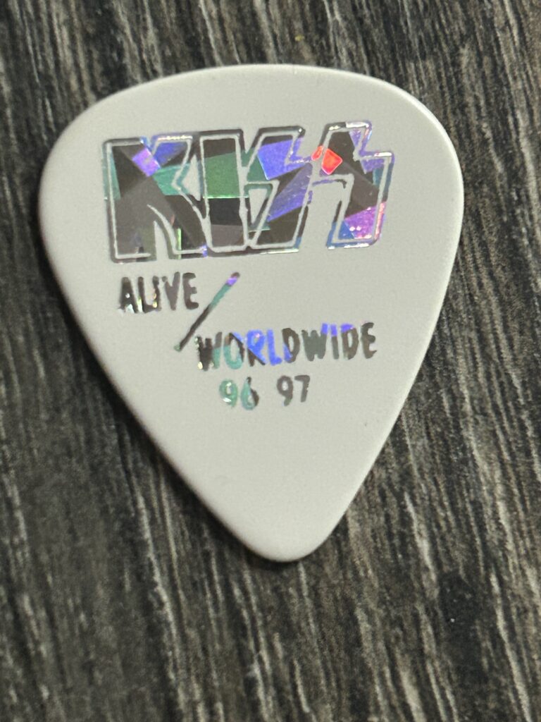 KISS Guitar Pick ACE FREHLEY Alive Worldwide Reunion White Silver NoDash Vintage