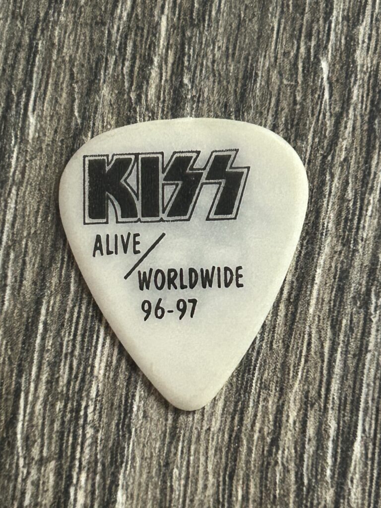 KISS Guitar Pick ACE FREHLEY Alive Worldwide Reunion White Black Glow In Dark