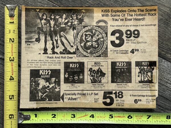 KISS Ad Rock And Roll Over Back Catalog Vinyl Hottest Rock Vintage Kiss Aucoin