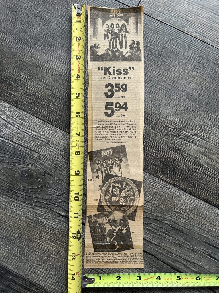 KISS Ad Love Gun Rock And Roll Over Alive Vinyl Record Casablanca Vintage Aucoin