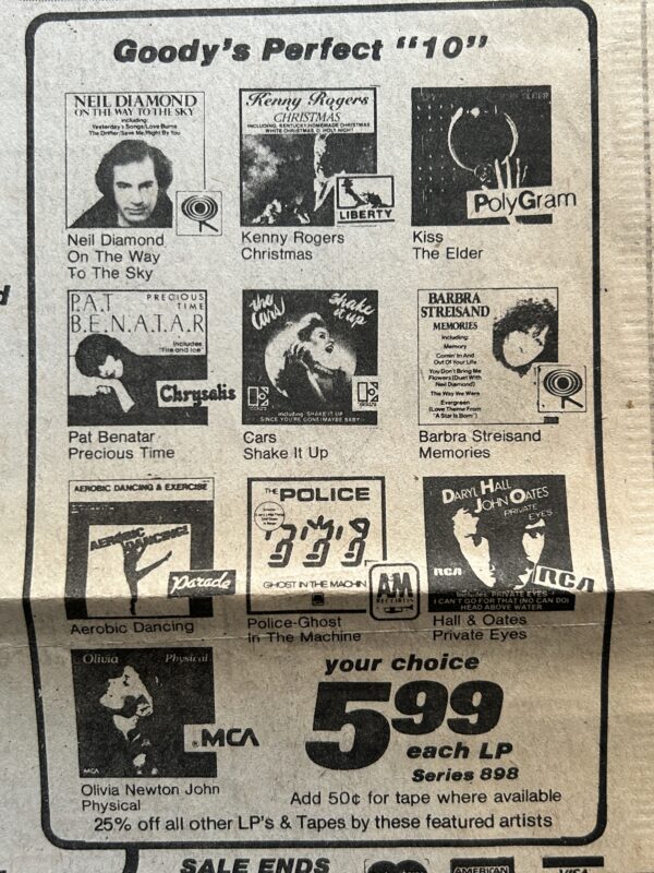 KISS Ad Advert The Elder Vinyl Record Sam Goody NY 1981 Vintage Kiss Aucoin Era