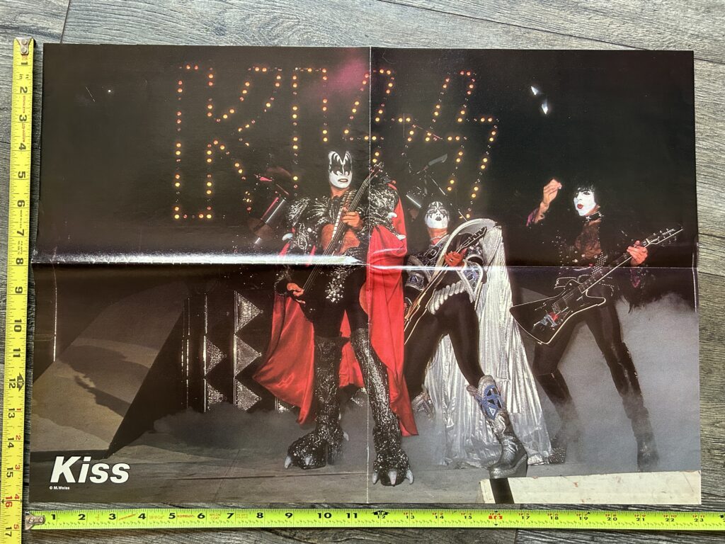 KISS Poster Centerfold Unmasked Concert Tour 1980 Vintage Kiss Aucoin 16x23