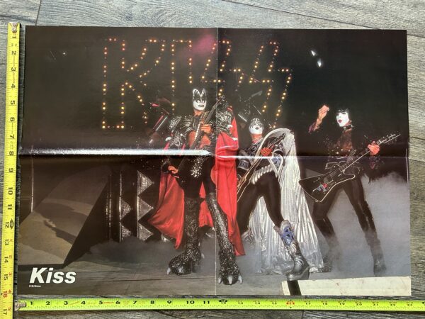 KISS Poster Centerfold Unmasked Concert Tour 1980 Vintage Kiss Aucoin 16x23
