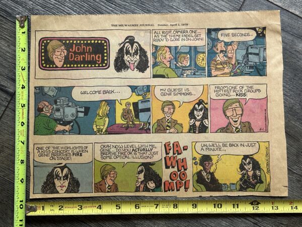 KISS Comic Strip 1979 John Darling GENE SIMMONS Milwaukee Vintage Kiss Aucoin