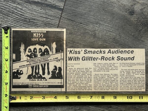 KISS Concert Ad & Clipping Review Alive 2 Tour MSG NYC 1977 Vintage Kiss Aucoin