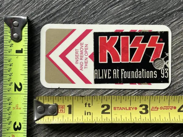 KISS Alive Concert Foundations Forum California 1993 Hotel Room Key Vintage Kiss