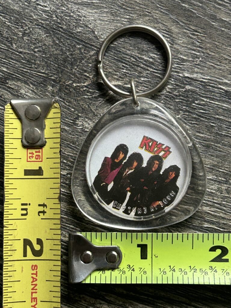 KISS Keychain Lick It Up Album Gene Simmons 2 Sided Vintage Kiss Memorabilia