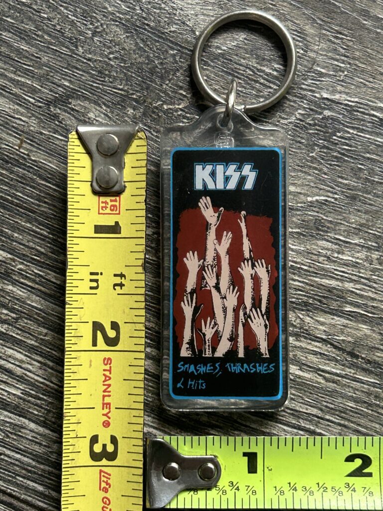 KISS Keychain Smashes Thrashes & Hits 1988 2side Lucite Vintage Kiss Memorabilia