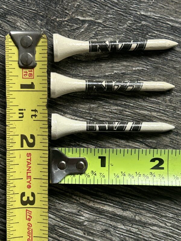 KISS Golf Tee Black Logo 3pc Lot UNUSED Vintage Kiss Memorabilia Golfing