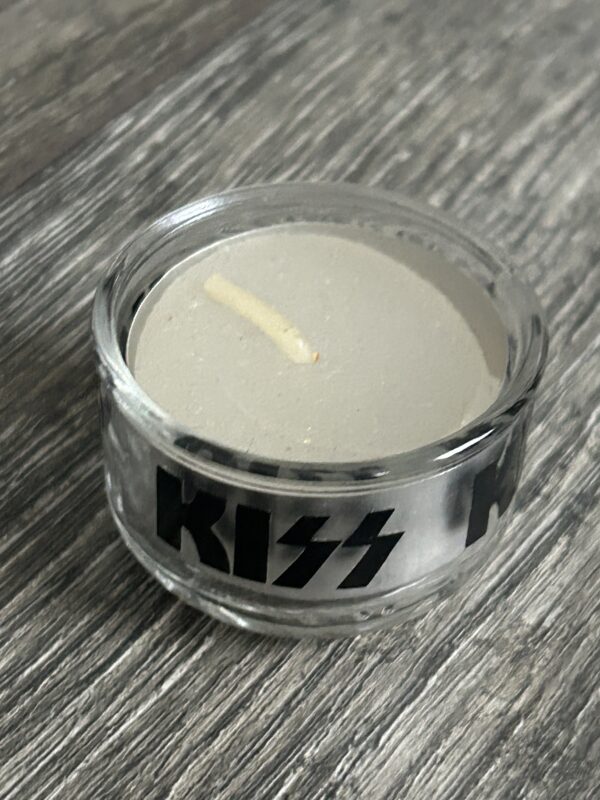 KISS Candle Holder w/ Tea Candle Fan Made Custom UNUSED Vintage Kiss Memorabilia