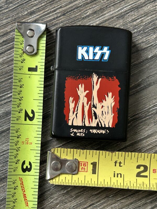 KISS Lighter Flip Top Smashes Thrashes & Hits EMPTY Vintage Kiss Memorabilia