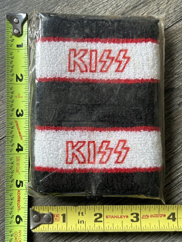 KISS Wristband Set Red Outline Logo Black White Vintage Kiss Memorabilia 1980's