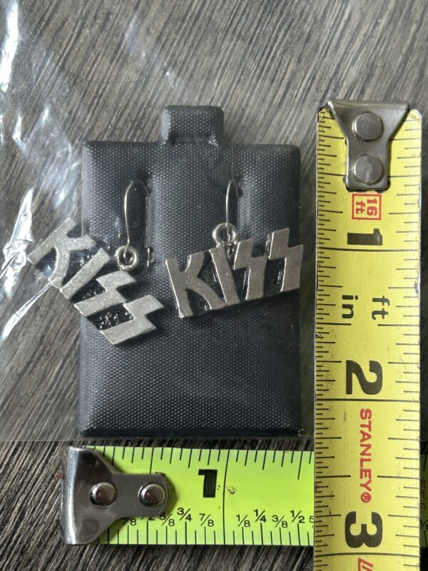 KISS Earrings Logo Jewelry Silver Metal Sealed Vintage Kiss Memorabilia 1980's
