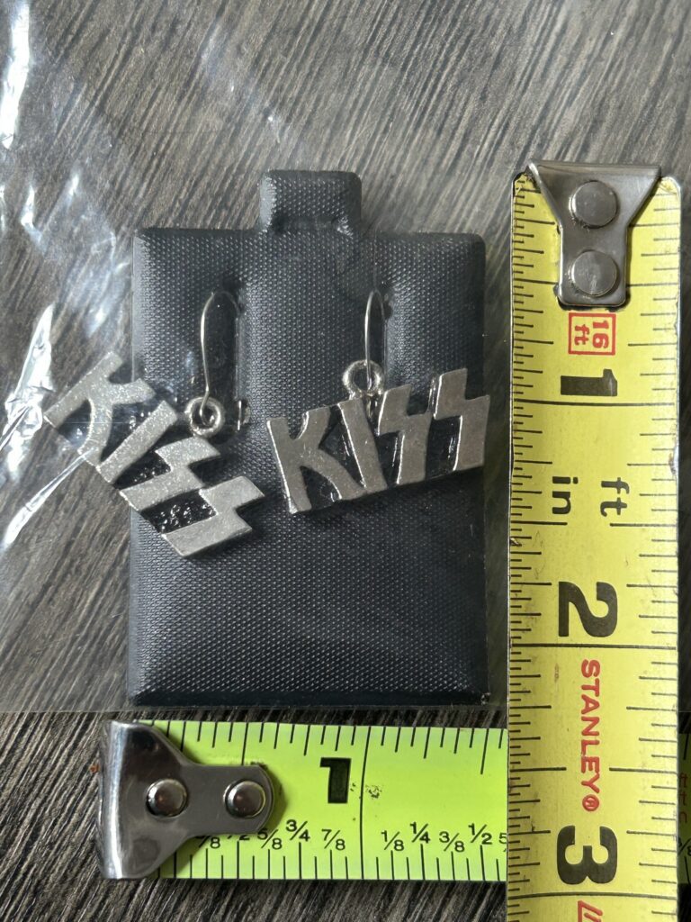 KISS Earrings Logo Jewelry Silver Metal Sealed Vintage Kiss Memorabilia 1980's