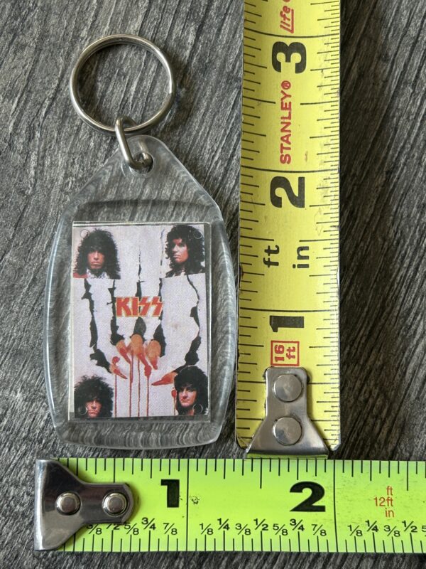 KISS Keychain Animalize Gene Simmons Tongue 2 Sided Vintage Kiss Memorabilia