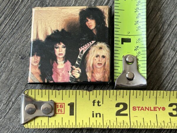 Kiss Pin Button VINNIE VINCENT INVASION Group Square Vintage Kiss Memorabilia