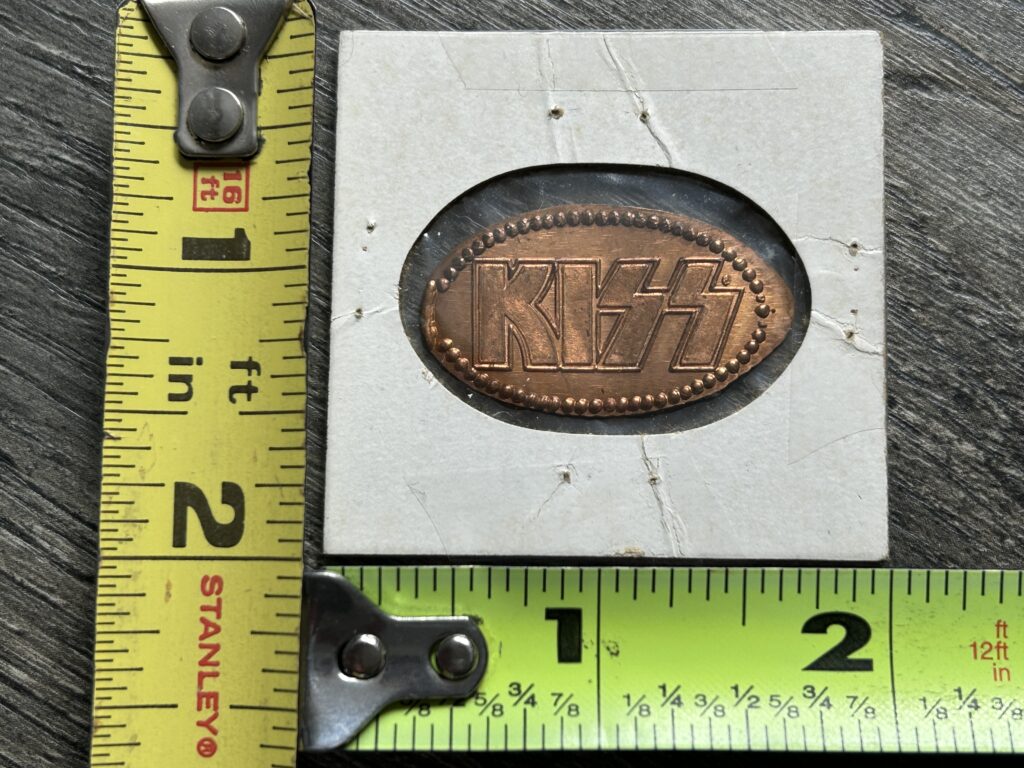 KISS Flattened Penny Boardwalk Souvenir Logo Vintage Kiss Memorabilia 1980's B