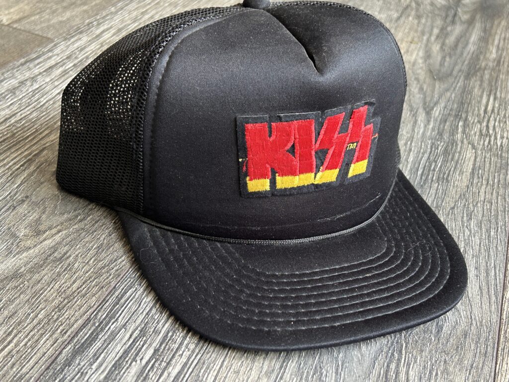 KISS Trucker Hat Black w/ Logo Adjustable UNWORN Vintage Kiss Memorabilia 1980's