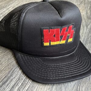 KISS Trucker Hat Black w/ Logo Adjustable UNWORN Vintage Kiss Memorabilia 1980's