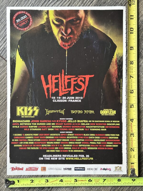 KISS Concert Ad Advert Hellfest Music Festival June 2010 France Vintage Kiss